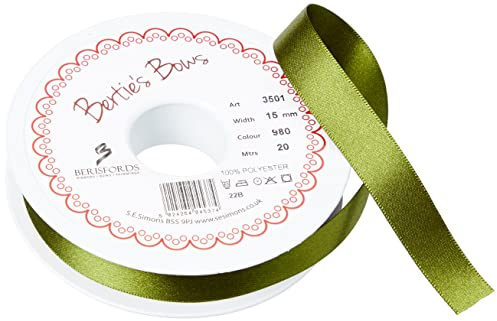 Berisfords Double Face Poly Satinband, Cypress, 15 mm