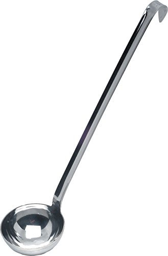 Genware 62707 Stainless Steel 7 cm One Piece Ladle, 75 ml Capacity, 27 cm Length