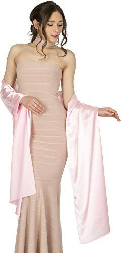 BlackButterfly Satin Hochzeit Brautjungfer Abschlussball stahlen Schärpe Schalverpackung Schal (Babyrosa, Einheitsgröße)