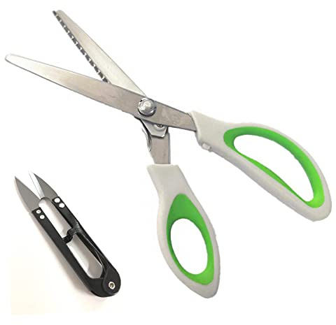 Ecloud Shop FORBICI ZIG ZAG TAGLIACAMPIONI LAMA IN ACCIAIO INOX CM 24