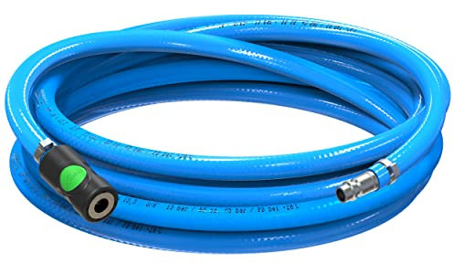 AUPROTEC Druckluftschlauch Set 10mm Ø Innen 10m PVC-Schlauch I Mit Prevost S1 Sicherheits Kupplung für Druckluft-Kompressor I AUPROTEC Kompressorschlauch hochflexibel