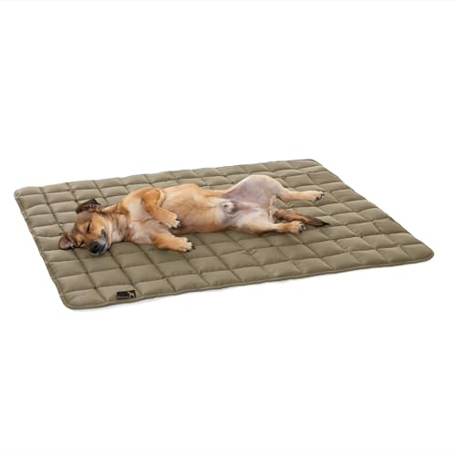 Pointer | Hundedecke 110 x 90 cm, Gepolstert & Strapazierfähig - Hundematte Waschbar bis 95°C, Liegedecke für Boden oder Sofaschutz - Outdoor geeignet (L - 110x90 cm, Goldbraun)
