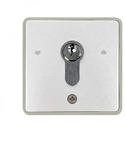 Selector de llave exterior de superficie de 2 contactos para accionamiento de motores de puertas de garaje, persianas comerciales, automatismos, control de accesos