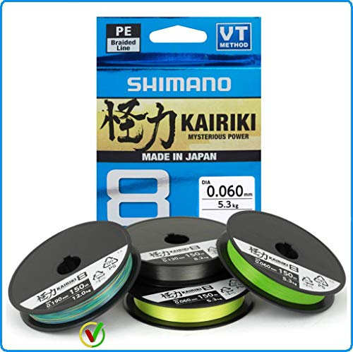 Shimano Kairiki Angelschnur, geflochten, 8, 300 m, Mehrfarbig, 59WPLA68R2
