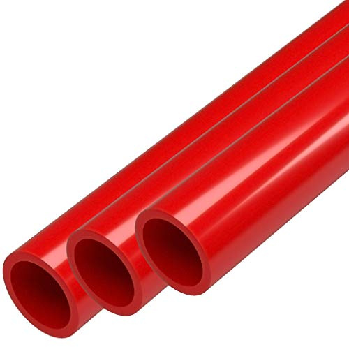FORMUFIT PVC Pipe, 3/4 Size, (1.050 Actual OD) Sch 40 Furniture Grade, Red (40L x 3-Pack) DIY Structural for Greenhouse, Garden, Dog Agility and Maker Projects - P034FGP-RD-40x3