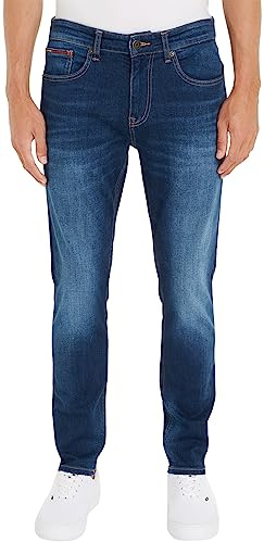 Tommy Jeans Män Austin Slim Tapered Jeans Stretch, Aspen mörkblå stretch, 30W x 34L