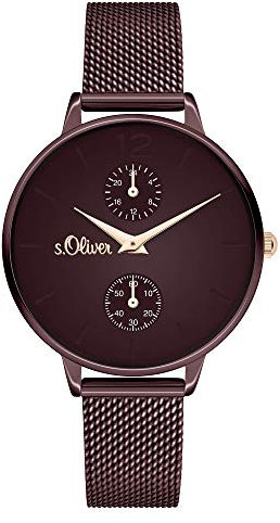 s.Oliver Damen Analog Quarz Uhr mit Metall Armband SO-4352-MM