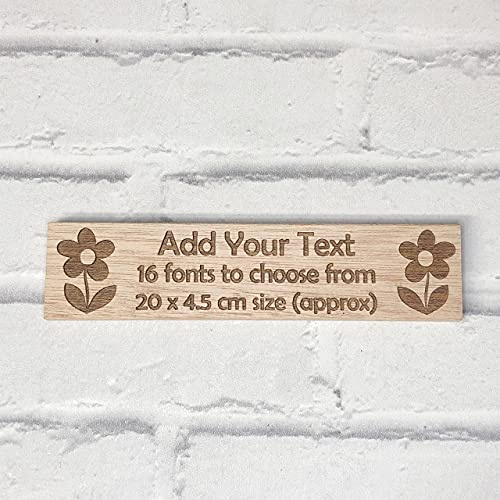 Cutncraft Designs Personalised wooden plaque/sign bespoke childs bedroom door/custom text - Flowers