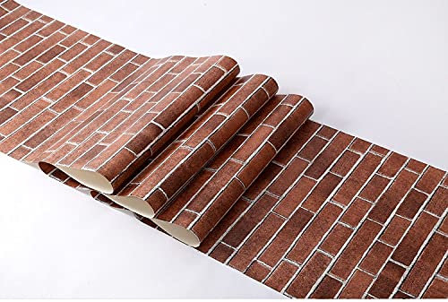 WSWJDW 3D PVC wasserdichte Ziegel strukturierte Tapete Ziegelstein geprägte Tapete Wohnzimmer Schlafzimmer Hintergrund Wanddekor Papier,3,53cmx10m