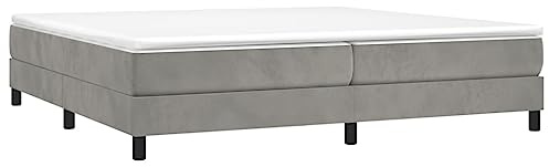vidaXL Boxspring-sängram ljusgrå 200x200 cm sammet