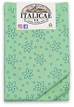 ITALICAE - panno magico MADE IN ITALY - Panno in microfibra verde fantasia a fiori 3PZ 70x50cm - Ultra assorbente perfetto per la pulizia doccia, come panno vetri o per i pavimenti del bagno