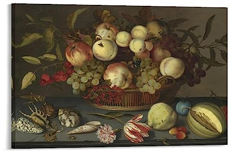 MHART Balthasar Van Der Ast Art Print Poster Artworks Picture Print Poster Wall Art Painting Canvas Gift Decor Home Posters Decorative 08x12inch(20x30cm)
