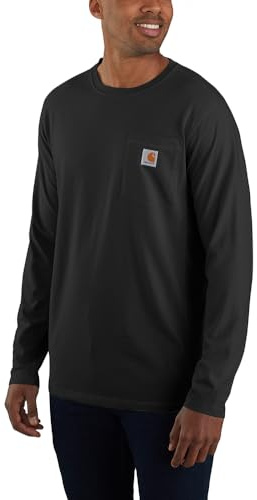 Carhartt Men's Force Relaxed Fit Midweight Long-Sleeve Pocket T-Shirt, Black, Large