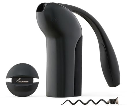 Rabbit Sacacorchos de palanca vertical con cortador de papel de aluminio