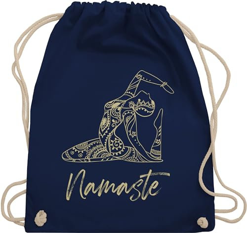 Shirtracer Turnbeutel Rucksack - Taschen - Namaste Yoga Geschenk Mandala - Unisize - Navy Blau - meditations tasche yoga-tasche joga baumwolle meditation geschenke fans für alles motiven mit motiv