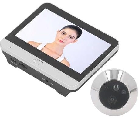 Videocamera Spioncino Wireless 1080P Visione Notturna Citofono Spioncino Digitale da 120 Gradi, Monitor a Colori da 4,3 Pollici per Immagini e Video AHD, Compatibile con, IOS
