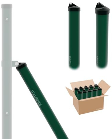 Zaunstreben für Drahtzaun, 10 Stück, grün pulverbeschichtet [H125cm, Ø34mm]