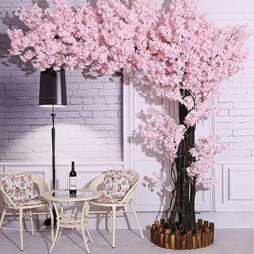 GEJLELDS Japanischer Künstlicher Kirschblütenbaum Wunschbaum Innendekoration Großer Kirschbaum Indoor Outdoor Einkaufszentrum Hotel Hochzeitsdekoration Landschaftsbau,1.5x1m