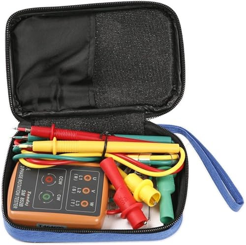 Testeur de phase, compteur de champ rotatif, AC60 V ~ 600 V, testeur de batterie, testeur de tension et de courant, multimètre numérique voltmètre