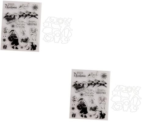 SEWACC 2St Stanzformen Geschenketikett dekorative Briefmarken Handkontostempel Wiederverwendbare Stempel scrapbbok the durchschreibepapier stempeln Silikonstempel klare Briefmarken