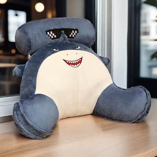 Wokii Cartoon Reading Pillow，Lesekissen Bettauflage Kisse，mit Abnehmbarer Nackenrolle und Stützarm Zum,Rückenstütze beim Entspannen, Lesen, Spielen，Fernsehen, Flex Bücherkissen (heftig, 80 * 55cm)