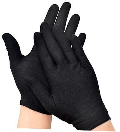 DRESSOOS 12paare Schwarze Baumwollhandschuhe Arbeitsschutzhandschuhe Bequeme Arbeitshandschuhe Handschutzhandschuhe Schwarz Dünn