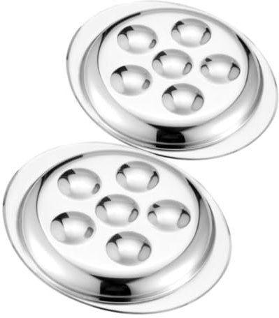 Cabilock 2piezas Plato Inoxidable Para Hornear Caracoles Mariscos y Barbacoa Diseño Especial Para Huevos De Ave