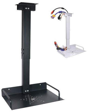Support De Plafond Pour Projecteur, Support De Projecteur Avec Gestion Des Câbles Cachée Hauteur Réglable 34-56 Cm Jusqu'à 3,5 Kg Plateau 24 × 20 cm Support De Plafond Pour Projecteurs Routeurs