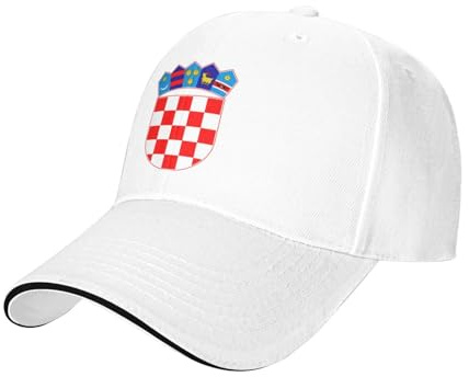 Baseball Cap Herren Damen - Einstellbare Basecap,Baseballkappe Mit Kroatien Staatswappen Erwachsenen Baseballmütze Mütze Casual Sonnenschutz Baseballkappe Sport Cap Polyester