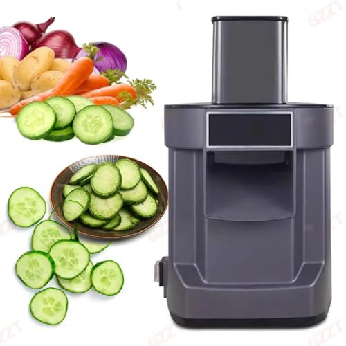 Cortador eléctrico de verduras 3 en 1, procesador de alimentos de alta velocidad para rebanadas uniformes, dados, trituraciones con base antideslizante, ideal para uso doméstico y comercial