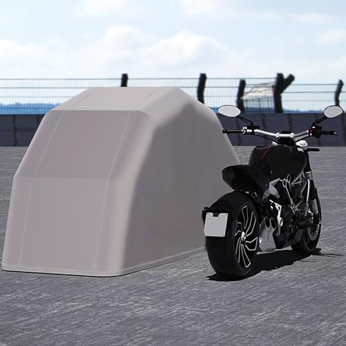 Asiwnshw Cochera de Acero Inoxidable para Motocicleta, toldo retráctil y Plegable para Coche, Refugio semiautomático y Duradero para Moto y Bicicleta, Garaje móvil Plegable, Gris(10.8x4.6x6.23FT)
