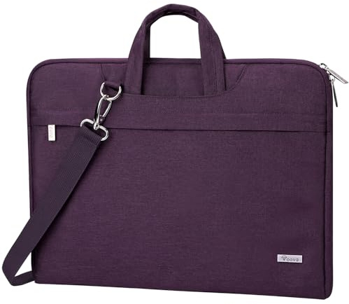 Voova 15-15.6 inch Laptop Shoulder Bag MacBook Sleeve, Computer Bags | Compatible with MacBook Pro 16 inch, HP, Dell, Lenovo, Asus, Side Open Messenger Bag with Handle Removable Strap