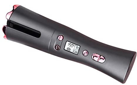 ASAKKURA Cordless Automatic Hair Curler with Adjustable Temperature Portable Auto Hair Curler LCD Display Timer for Professional Home and Travel Use