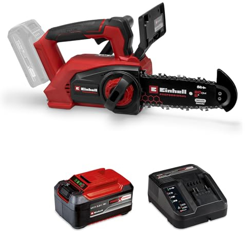 Einhell Professional Einhand-Akku-Kettensäge FORTEXXA 18/20 TH Power X-Change (Li-Ion, 18 V, Brushless-Motor, 20 cm OREGON-Qualitätsschwert & -kette, max. 3.800 min-1, inkl. 5,2 Ah Akku & Ladegerät)