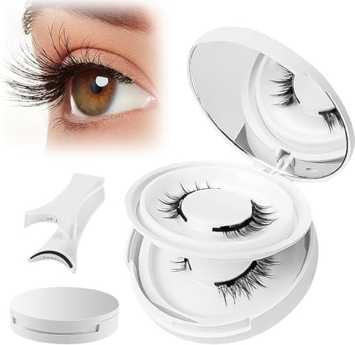 Magnetic Eyelashes Kit – 2 Pairs Natural Look Reusable Lashes with Magnetic Applicator, No Glue Needed, Lightweight & Easy to Wear, Comfortable False Lashes for Beginners