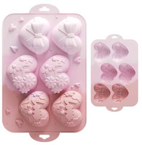 Molde de chocolate con corazón – Molde de silicona para caramelos de corazón, diseño en relieve de alimentario para el día de San Valentín, elaboración de queso, mousse, pudín, pastel de