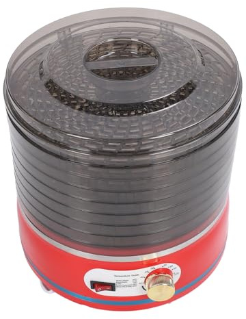 Fockety Deshidratador de Alimentos, 8 Transparentes de Bandejas, Control de Temperatura Ajustable, Mácina Deshidratora de Alimentos Eleccica para Frutas, Hierbas, Carne, Verduras, Crea
