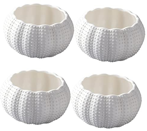 Creative Plato de cerámica – Tazón de aperitivo de erizo de mar, plato de caviar, postre y servir cuenco elegante recipiente de almacenamiento, ideal para condimentos y aperitivos