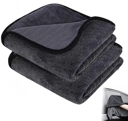 2Pcs Magic Bathroom Drying Cloth - Magic Cloths for Cleaning Shower Glass - 40×60cm Super Absorbent Car Drying Towel - Streak Free Reusable Microfibre Cleaning Cloth for Shower Glass, Windows, Tiles