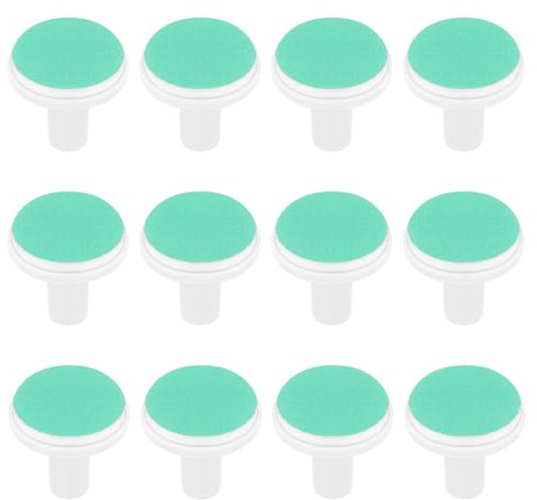 Toyvian 12 Coussinets de Rechange Verts Expérience Sûre et Confortable de Toilettage Têtes de Meulage en Plastique et Papier Abrasif, 12 Pièces pour Limes à Ongles Bébé