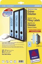 2 X AVERY Zweckform Etikett Ordner 38x297mm sm rot 100St. L4748-20