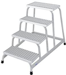 Krause Alu-Montagetritt 4 Gitterroststufen - mit Gitterroststufen - Serie STABILO® Professional