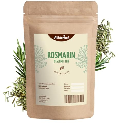 Rosmarin getrocknet 500g | 100% rein und naturbelassen für Gewürzmischungen und aromatischen Tee | Rosmarinnadeln geschnitten | mediterranes Gewürz | intensives Aroma | vom Achterhof