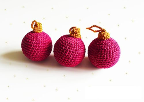 Nastami 10 Weihnachtskarten 'Weihnachtskugeln gehäkelt', Weihnachtskarten-Set, Postkarte Weihnachten 10er Set