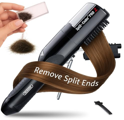Split-Ender Pro 2 - Original Professional Beauty Tool - Cordless Split End Hair Trimmer for Damaged, Dry, Brittle, Frizzy, Curly or Straight Hair (Black)