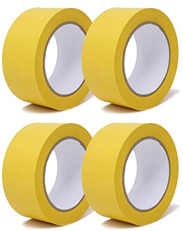 gws Putzband PVC gerippt gelb 4 Rollen Abklebeband von Hand reißbar Maler-Schutzband in Profi-Qualität versch. Farben & Breiten Länge: 33 m x 50 mm breit
