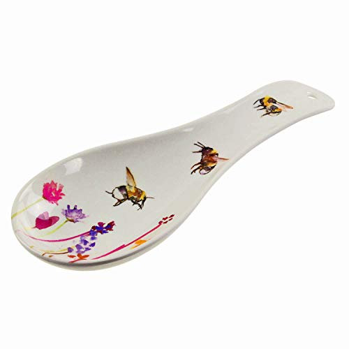 The Leonardo Collection Busy Bees Spoon Rest by Jennifer Rose Gallery | Delightful Bee-Inspired Design | Hand-Painted Resin | Practical Kitchen Accessory | Nature-Inspired Decor for Cooking