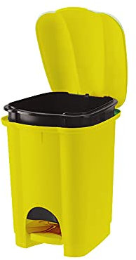 Tontarelli - Pattumiera a Pedale in plastica, 6 Lt, Colore Ambra - 8101536 Carolina