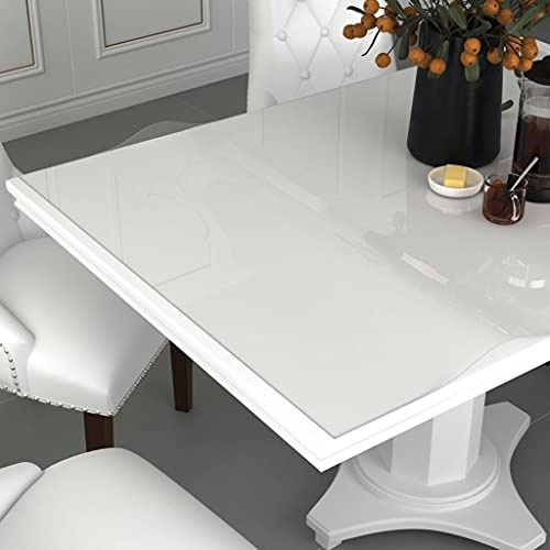 vidaXL Tischfolie Kratzfest Wasserdicht Tischdecke Schutzfolie Tischschutz Tisch Folie Tischmatte Schutztischdecke Transparent 120x90cm 1,6mm PVC