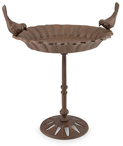 WILDLIFE FRIEND - Vogeltrnke Stehend, Gro Auf Stab Mit Standfu - Vogelbad Frostsicher Aus Gusseisen - Hhe 41,5 cm